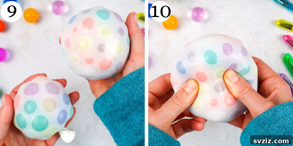 Finished DIY Water Bead Stress Balls