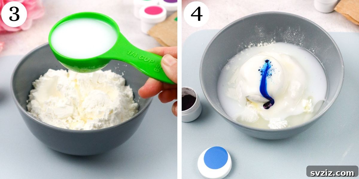 Soft Squishy Homemade Soaps 5 Adding drops of food coloring to a bowl of smart squishy soap mixture