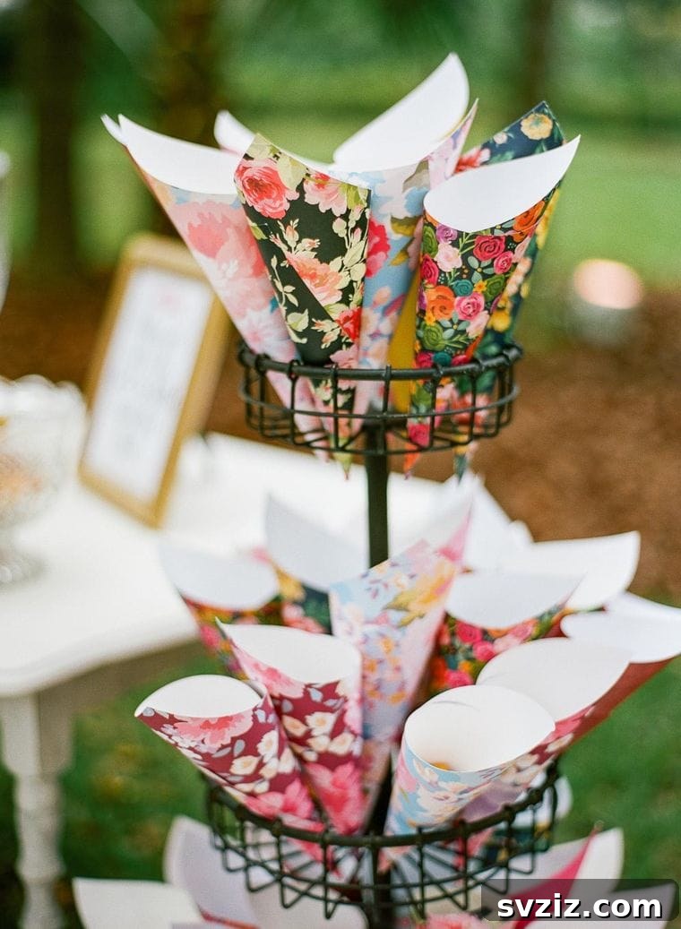 Host a Magical Backyard Wedding Without Breaking the Bank 15 Decorative origami cones for snacks