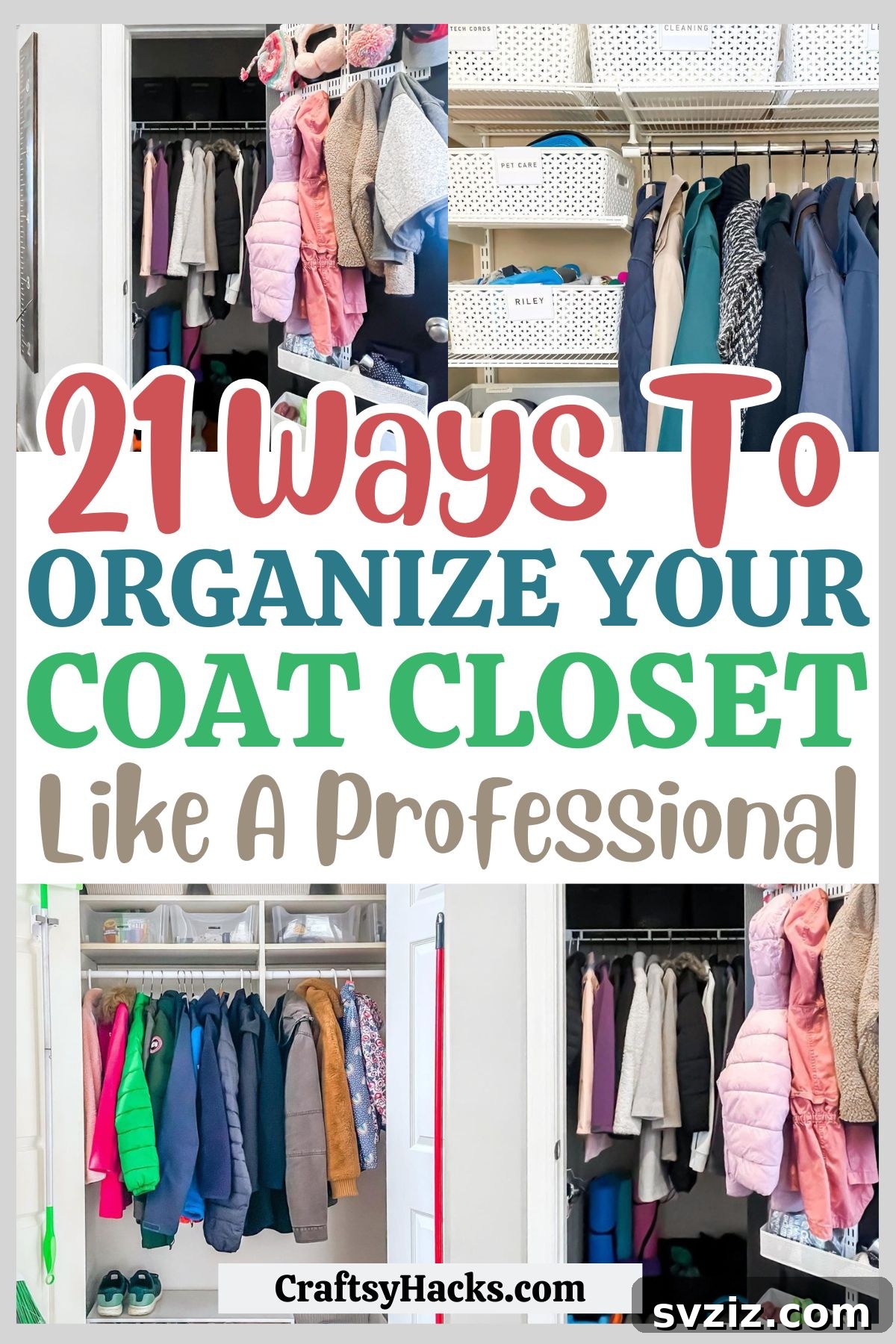 21 Genius Hacks to Master Your Coat Closet Organization 2 Transform your front closet with these genius closet organization ideas that maximize every inch of space. Our coat closet organization tips will help you declutter and create a functional entryway closet that impresses guests. Say goodbye to cramped quarters and hello to a beautifully organized system that makes finding your winter essentials a breeze.