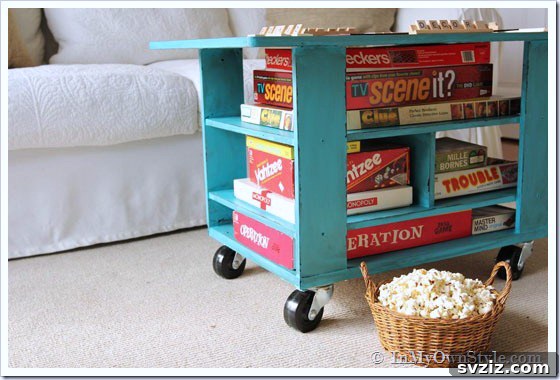 21 Genius Hacks to Organize Your Entertainment Hub 16 14. Rolling Game Table