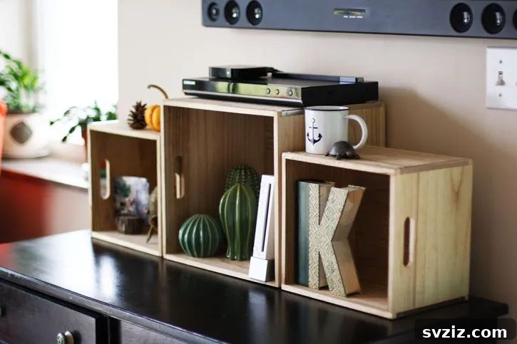 21 Genius Hacks to Organize Your Entertainment Hub 23 21. TV Console Wooden Boxes