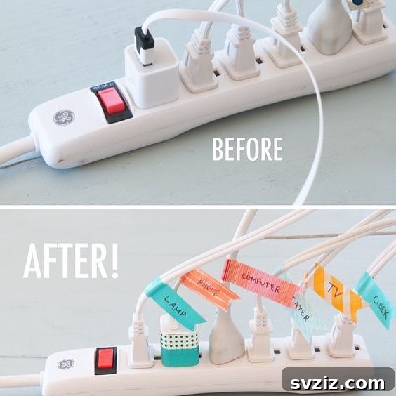 21 Genius Hacks to Organize Your Entertainment Hub 9 7. Label Wires