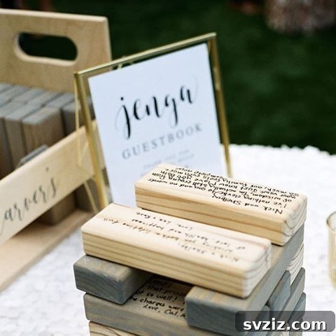 8. Wooden Block Wedding Guest Book