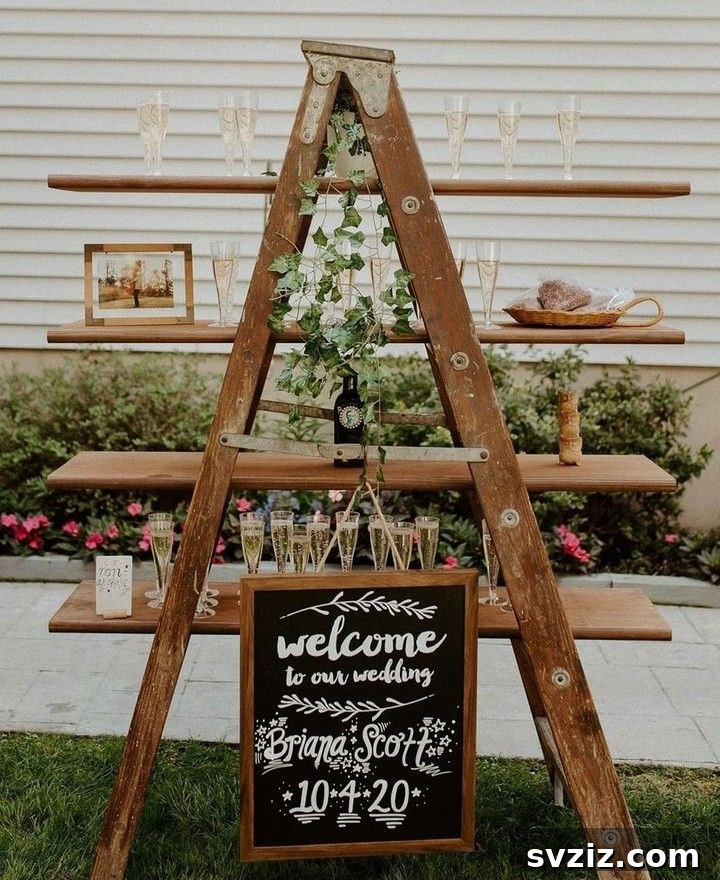 17. Boho DIY Welcome Ladder