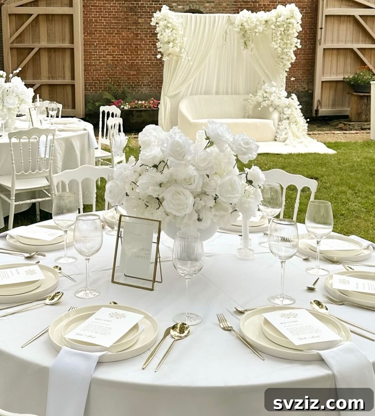 3. Elegant White Rose Centerpiece