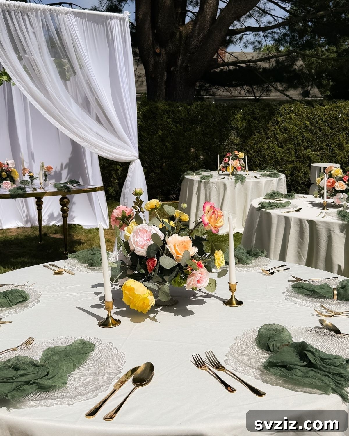 8. Flower & Candle Centerpiece