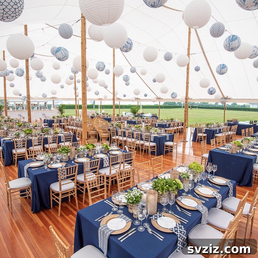 10. Navy and White With Lantern Lights