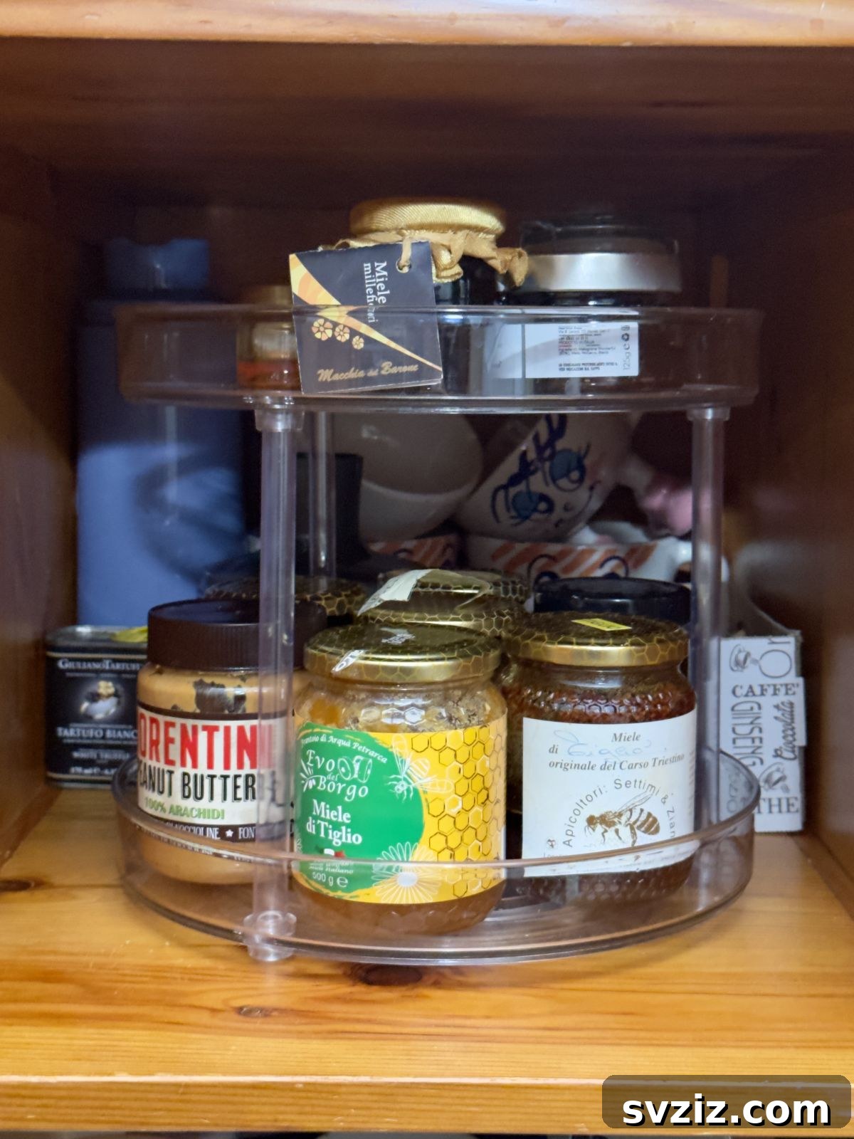 Lazy Susan used for pantry organization