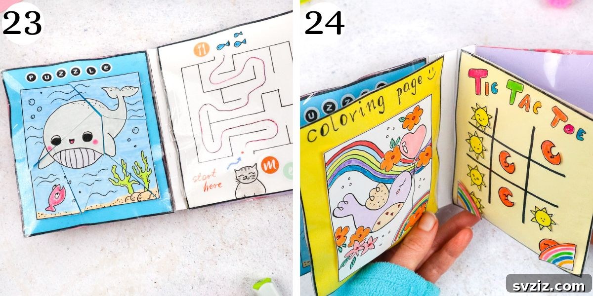 Tactile Adventure Book 15 Instructions for Lovely Squishy Game Book Pages 23-24