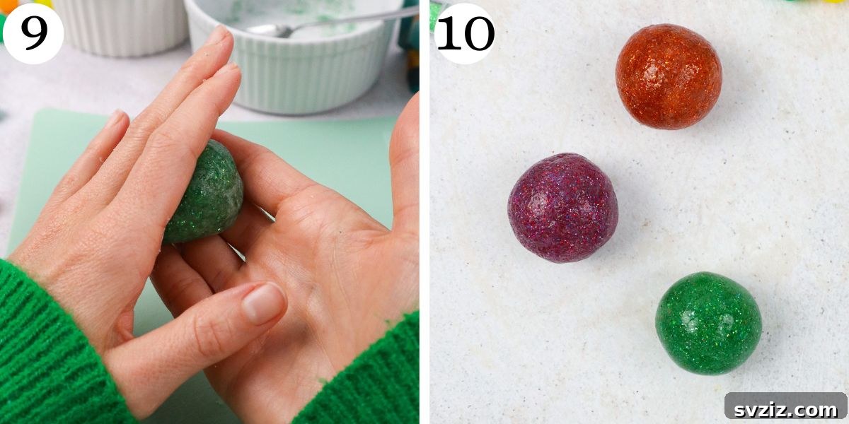 Completed DIY Glitter Bouncy Ball