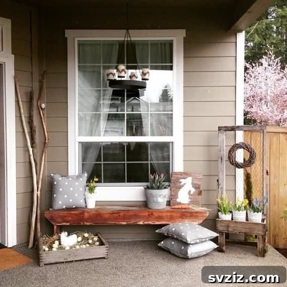 20 Charming Easter Porch Decor Inspirations 11 Subtle Sophistication