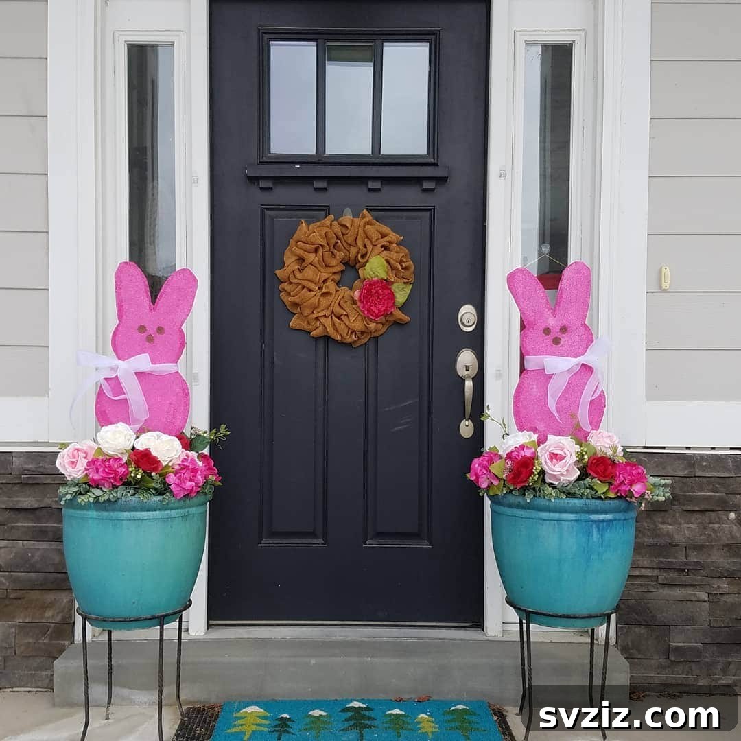20 Charming Easter Porch Decor Inspirations 15 Bunnies and Blooms