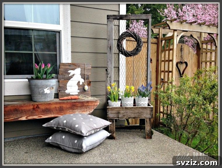 20 Charming Easter Porch Decor Inspirations 16 Chicken Coop Clutter