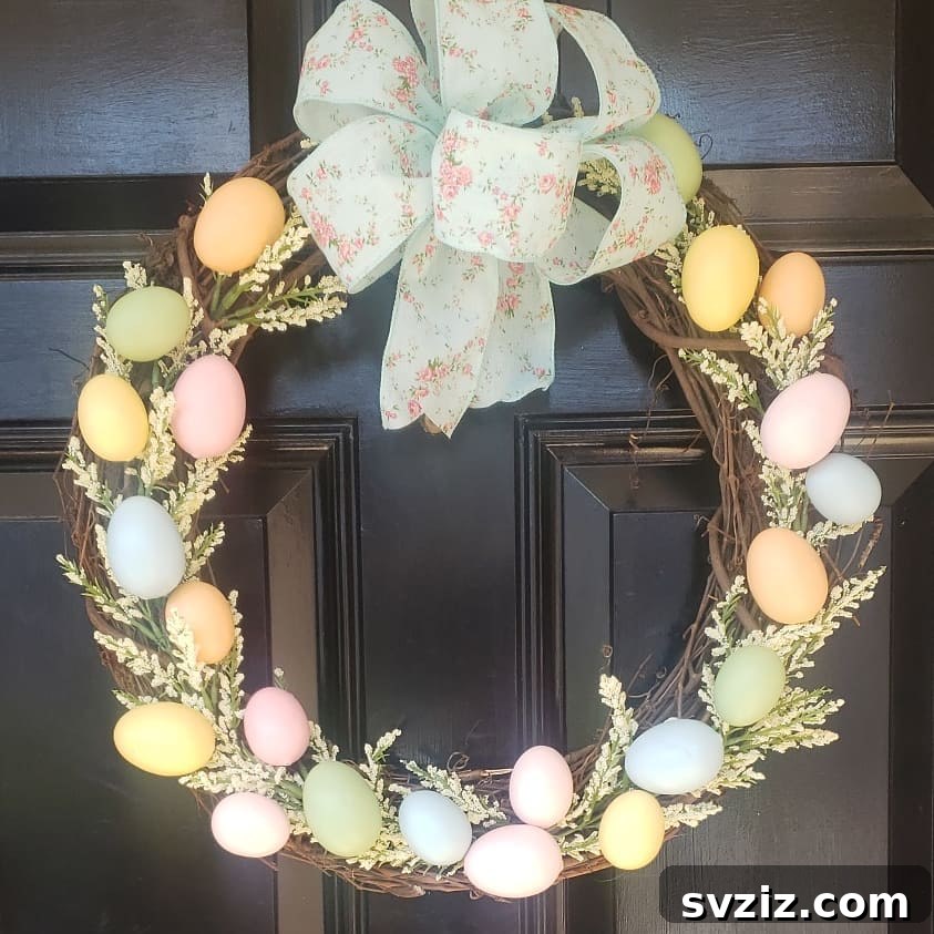 20 Charming Easter Porch Decor Inspirations 17 An Eggstraordinary Wreath