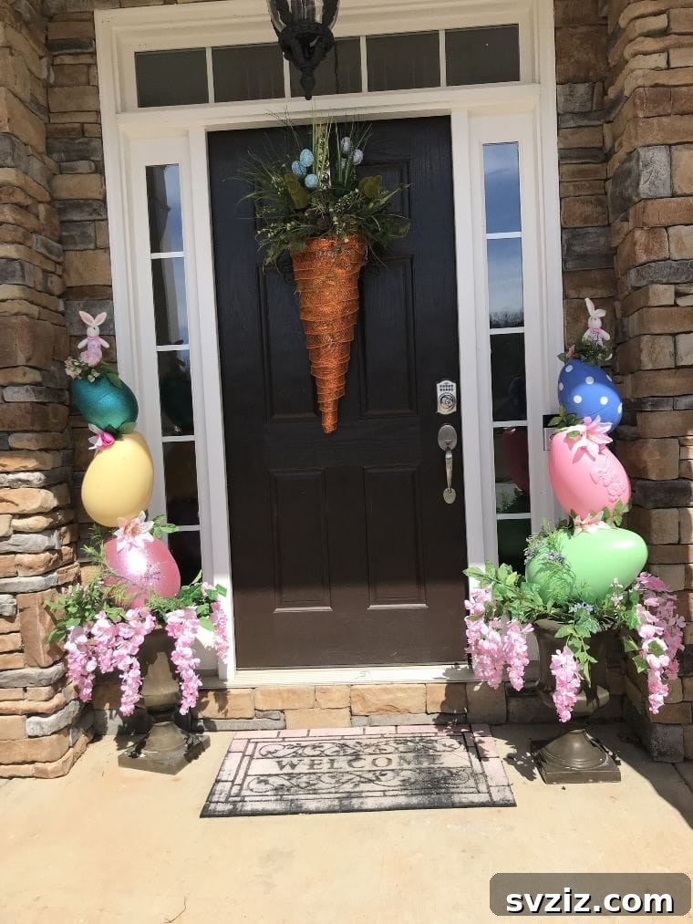 20 Charming Easter Porch Decor Inspirations 7 Carrot Cornucopia