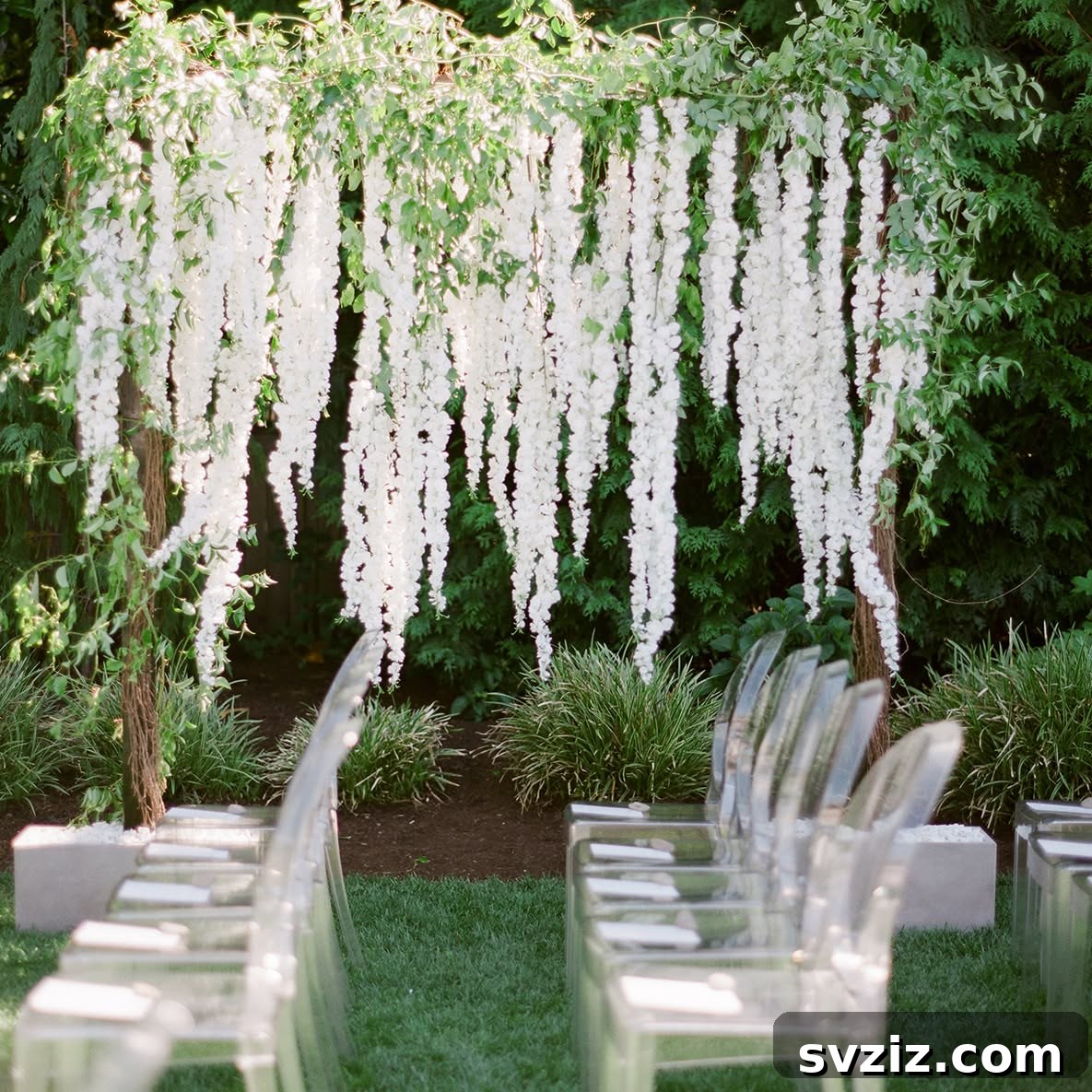 Enchanting Backyard Wedding Decor 22 20. Floral Canopy Dream
