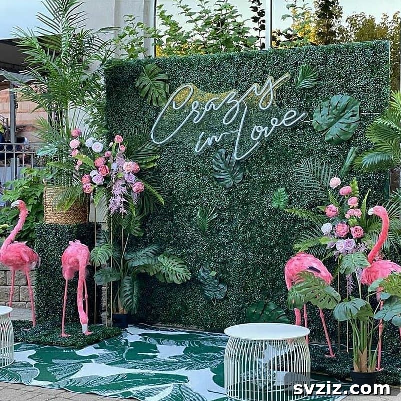 Enchanting Backyard Wedding Decor 23 21. Glamorous Flamingos