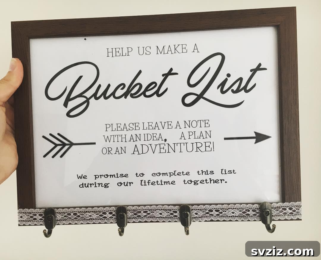 Guests writing bucket list ideas for the newlyweds
