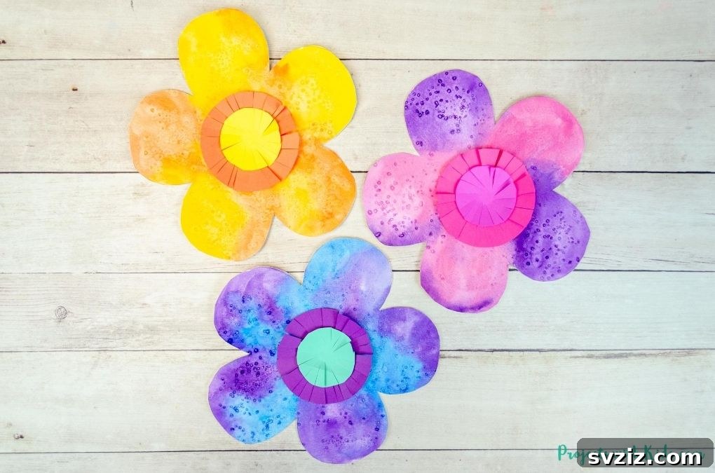 Creative Spring Art for Kids 17 Expressive Watercolor Flowers Art Project for Kids