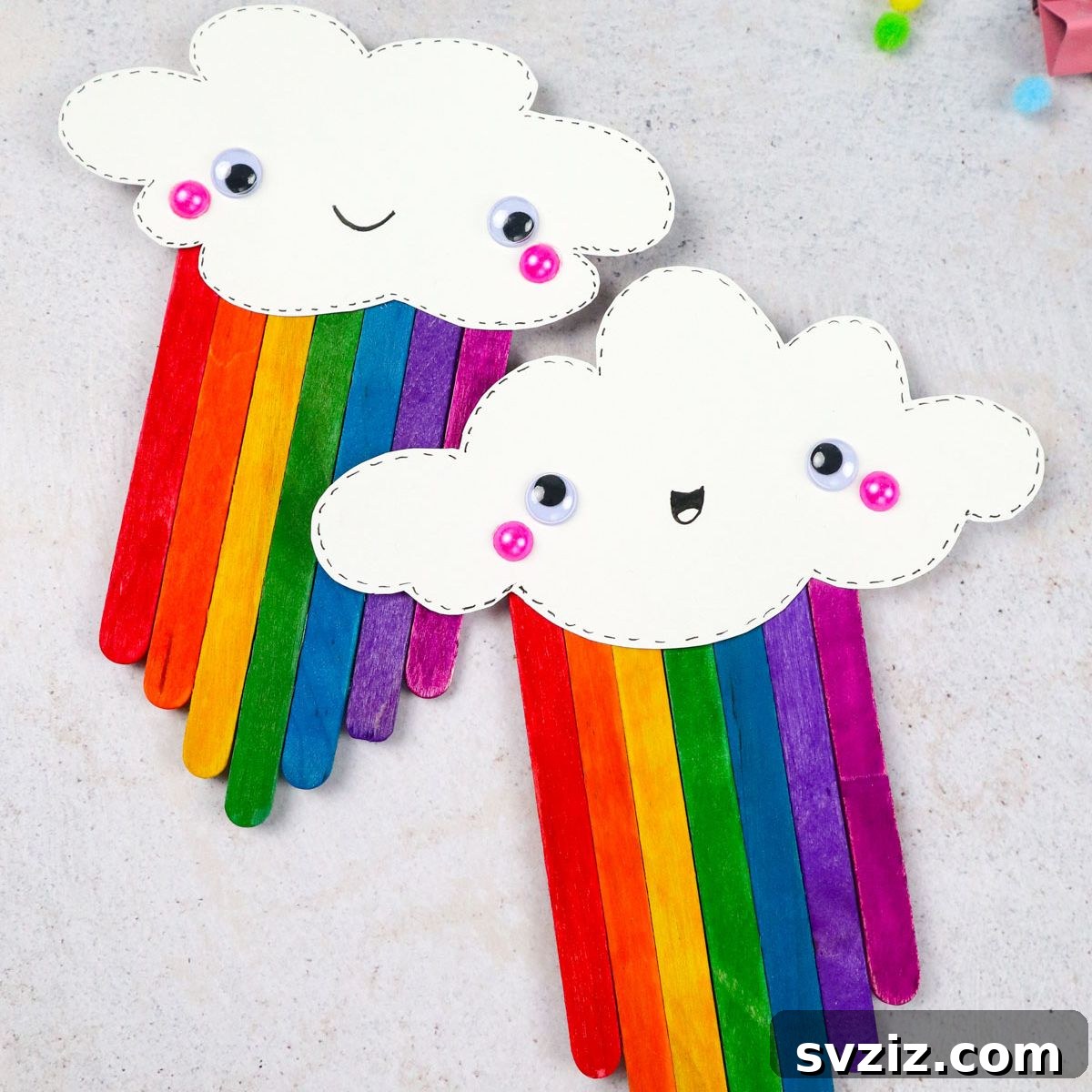 Creative Spring Art for Kids 5 Vibrant Rainbow Popsicle Stick Craft for Kids' Room