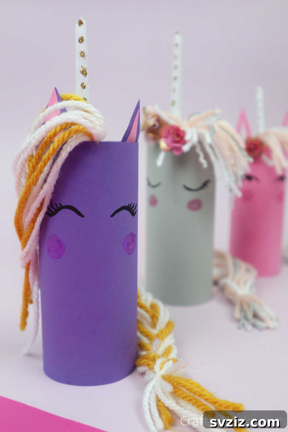 31 Effortless Kids Crafts for Hours of Fun 15 Magical Unicorn Toilet Roll Craft featuring a yarn mane and tail, encouraging creativity and imaginative design.