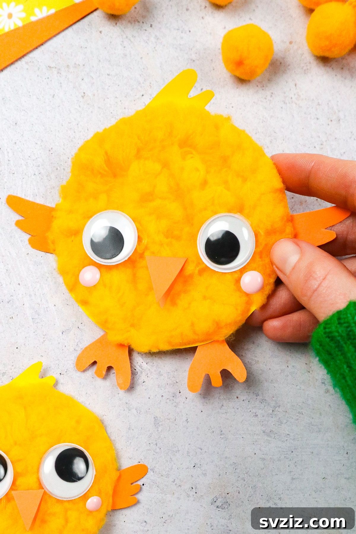31 Effortless Kids Crafts for Hours of Fun 3 Adorable DIY Chick Craft made from cardstock, perfect for Easter decorations or baby shower gift toppers.