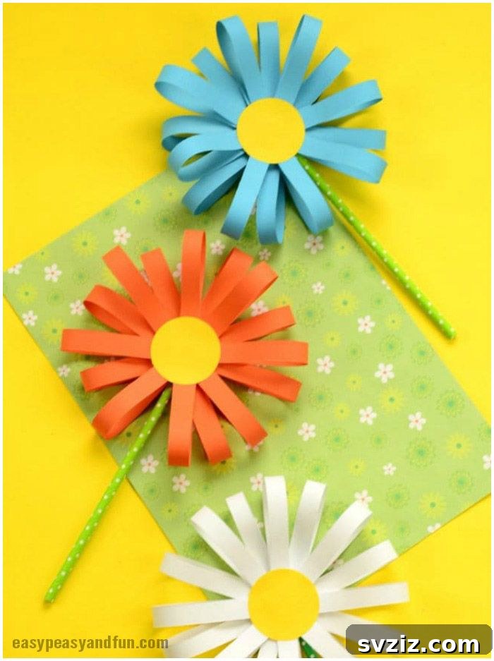 31 Effortless Kids Crafts for Hours of Fun 32 Stunning Paper Flower Craft, a quick and fun activity for kids to create beautiful bouquets for display.