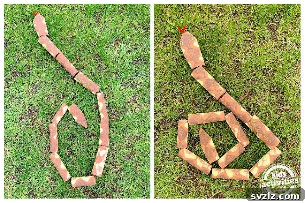 31 Effortless Kids Crafts for Hours of Fun 10 Creative Toilet Paper Snake craft, a fun and easy project for kids using recycled materials.