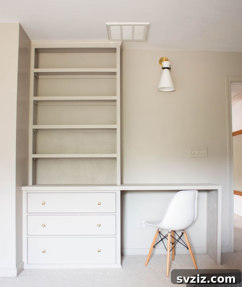9. Built-In IKEA Bookcase Desk