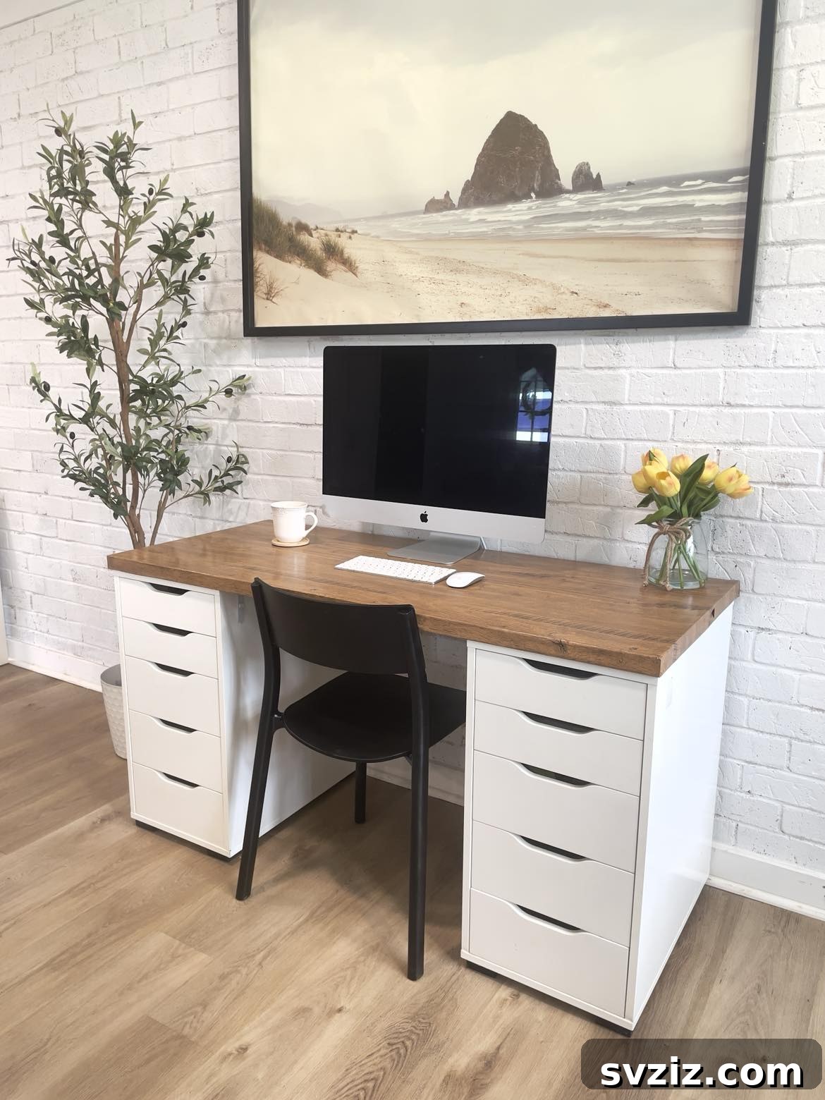 2. Faux Wood Top Desk