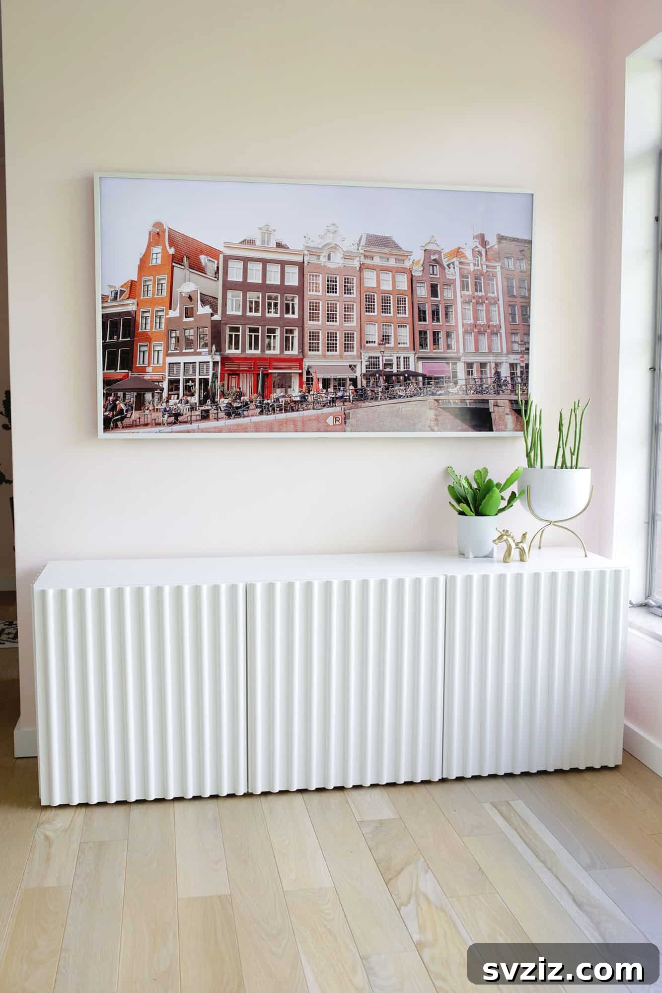 23 Ingenious IKEA Sideboard Makeovers 16 14. Fluted IKEA BESTA Hack