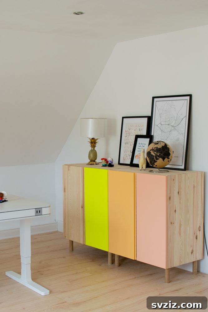 23 Ingenious IKEA Sideboard Makeovers 19 17. Pops of Color