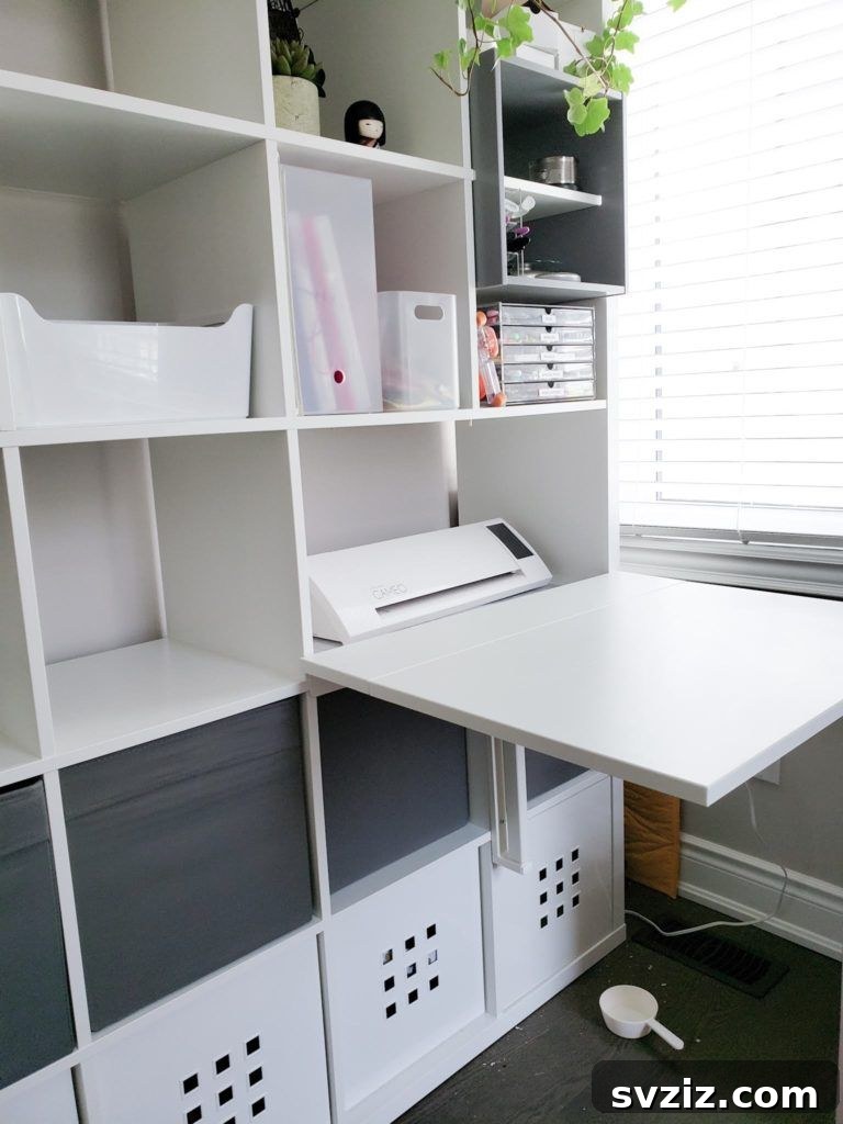 Craft Room Bliss 23 Brilliant IKEA Hacks for Your Creative Space 17 Fold Out Table Hack