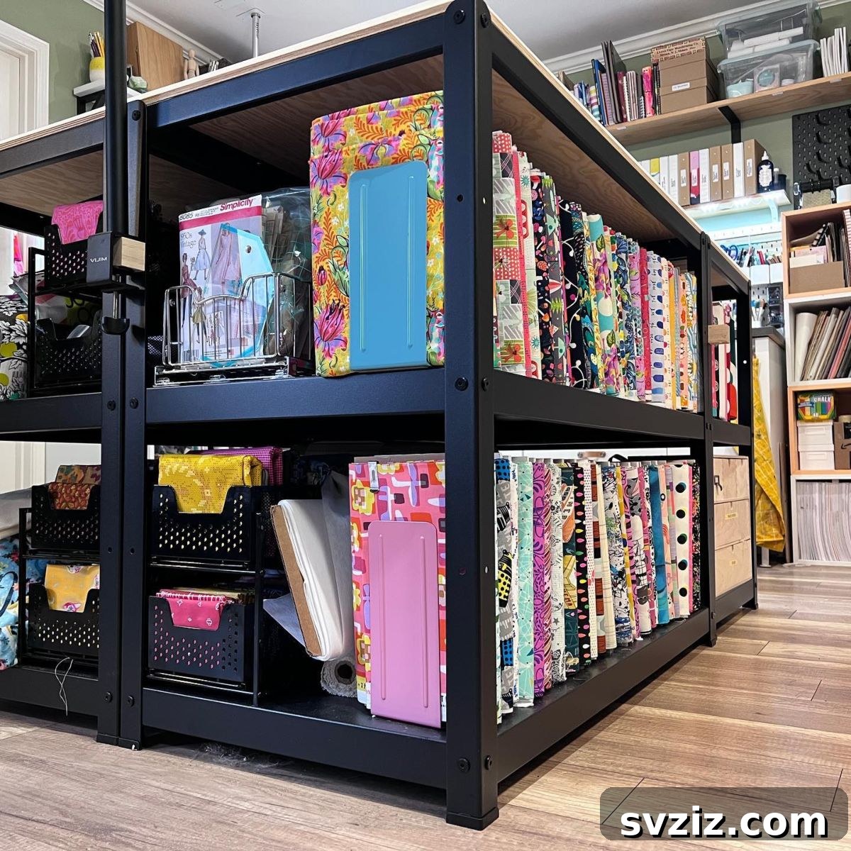 Craft Room Bliss 23 Brilliant IKEA Hacks for Your Creative Space 21 Fabric Island