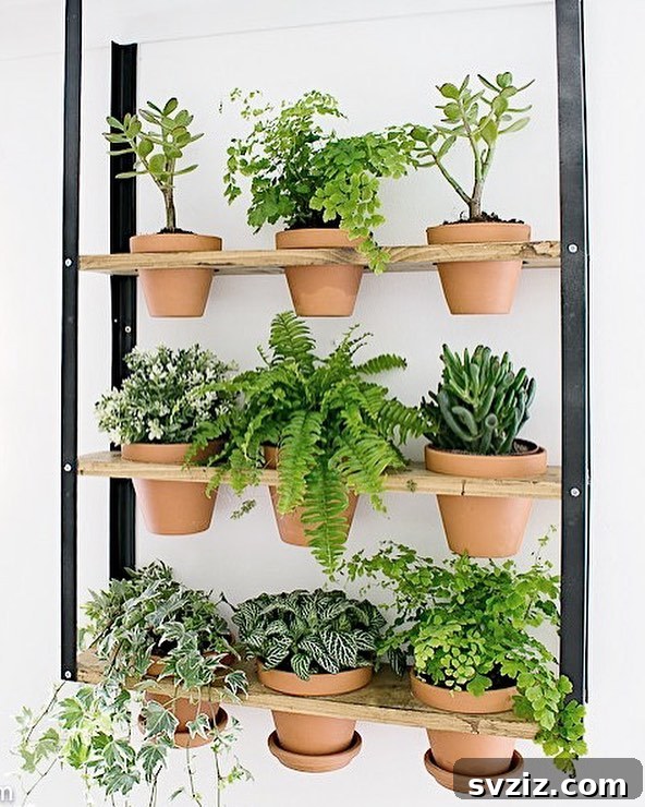 IKEA Plant Wall Hack using a Hyllis shelf unit to create an indoor vertical garden.