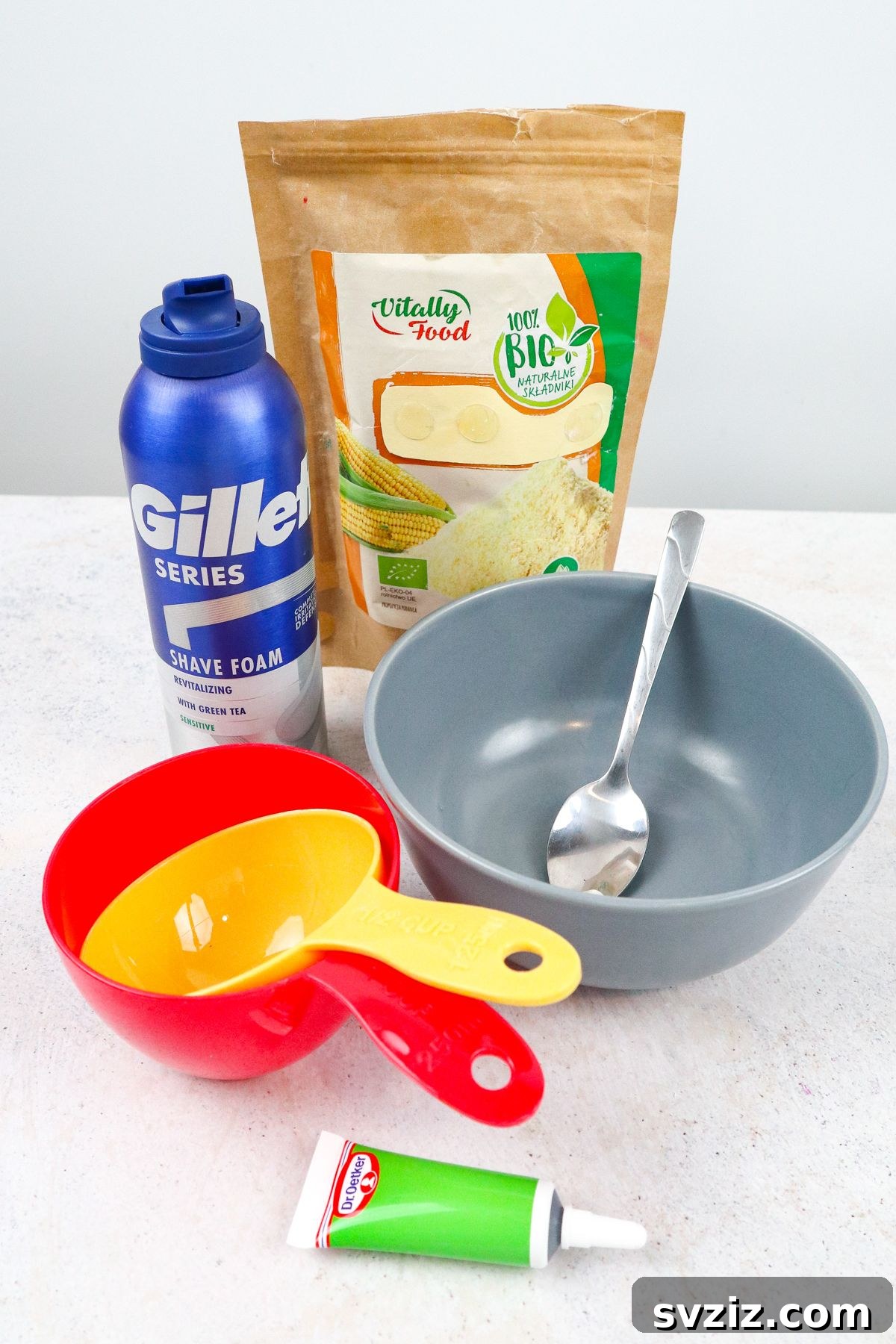 Fluffy Foam Dough 3 Easy Foam Dough: Just a few ingredients needed for this sensory delight.