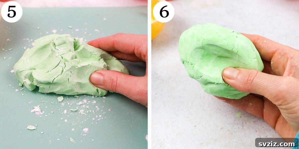 Fluffy Foam Dough 6 Unique Foam Dough: Final consistency check before playtime.