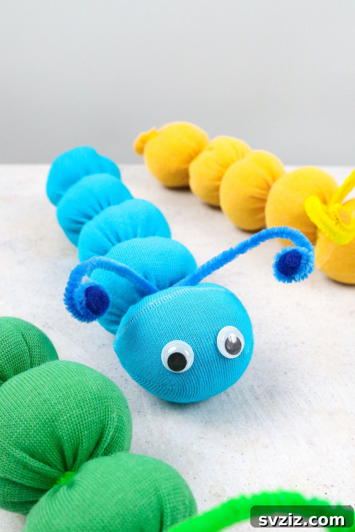 Effortless Sock Creatures 11 Pretty Sock Worms - Final Display