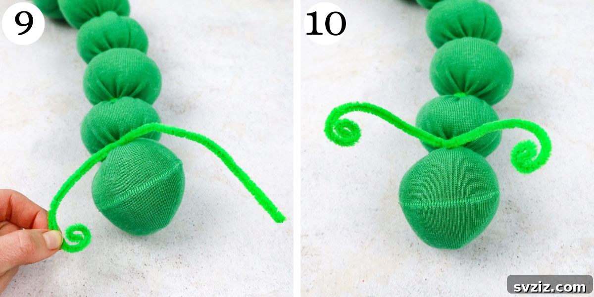 Effortless Sock Creatures 8 Creative Sock Worms - Antennae Spirals