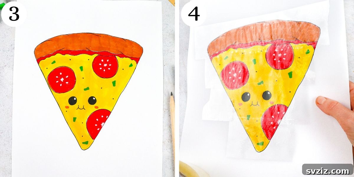Easy Pizza Paper Squishy Taping