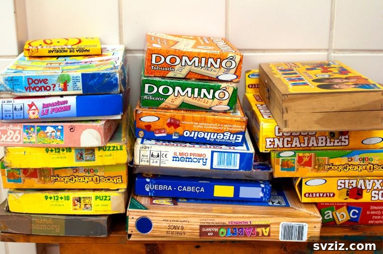 20 Fun Indoor Activities to Beat Boredom at Home 3 indoor activity: board games boxes