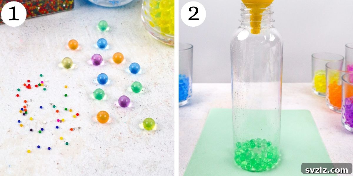 Assembling Cute Sensory Bottles with Water Beads