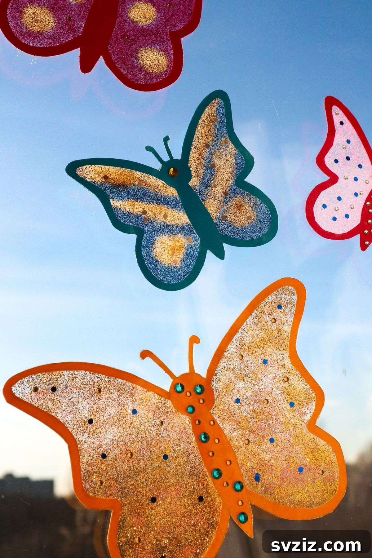 Beautiful Butterfly Suncatcher displayed in sunlight