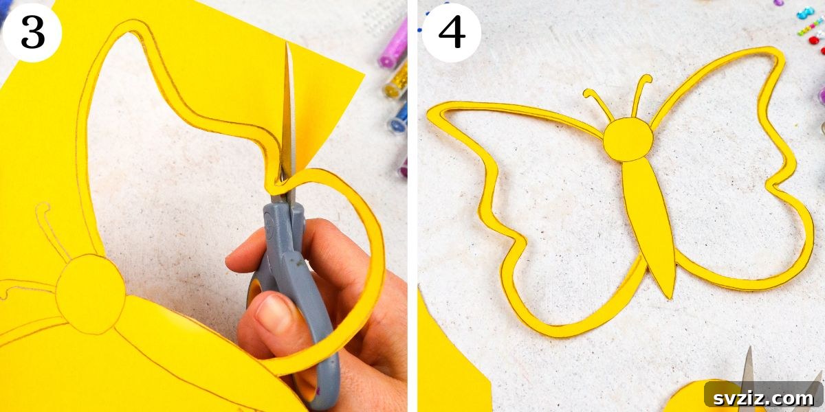 The easy butterfly suncatcher templates cut out from cardstock