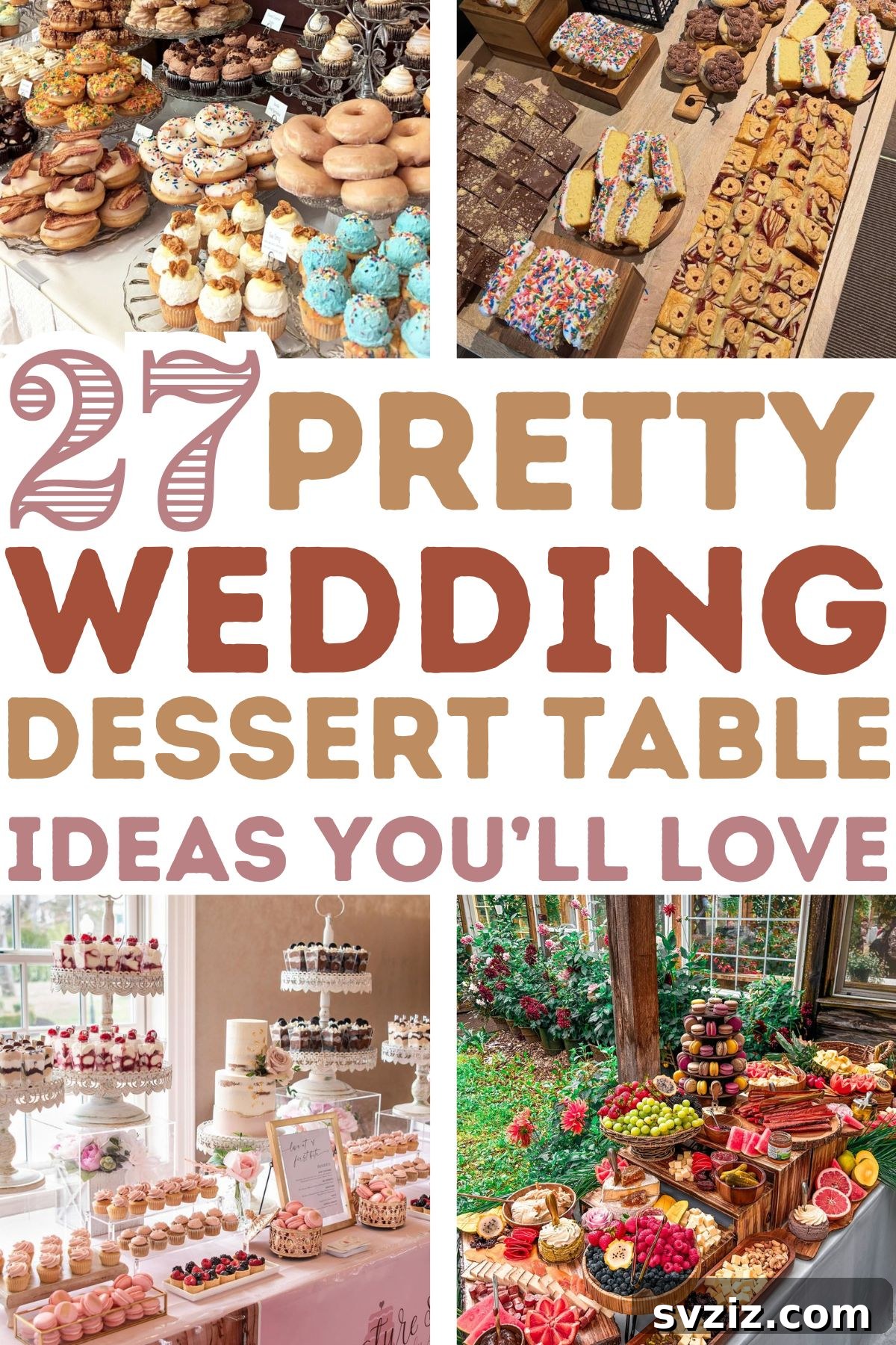 Exquisite Wedding Dessert Spreads 2 Diverse collection of stunning wedding dessert tables, including elegant and rustic setups, with various sweet treats and decor.
