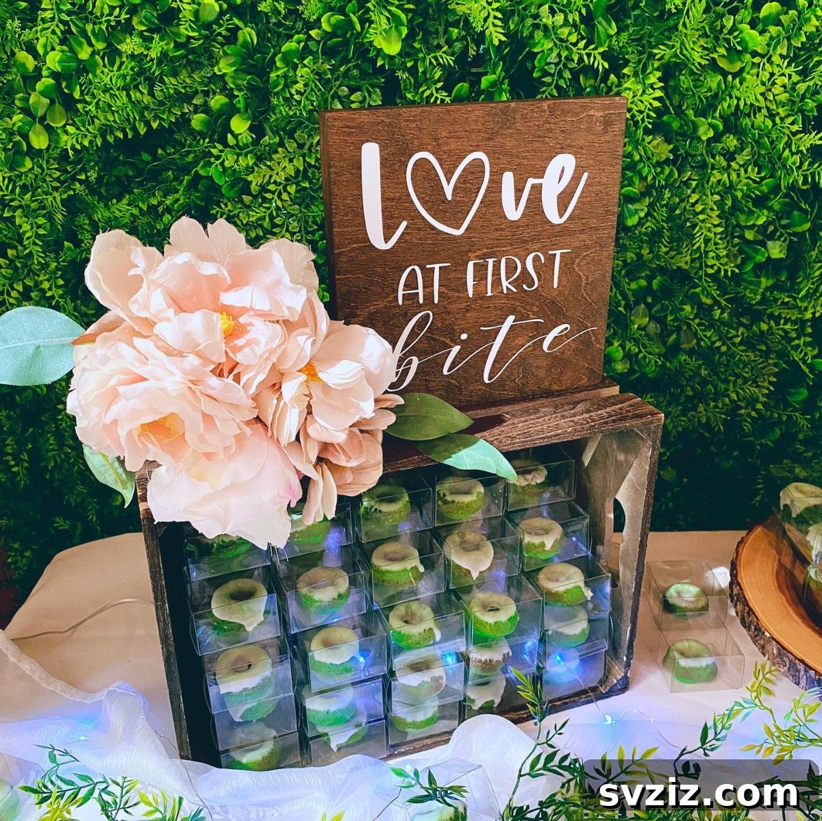 Exquisite Wedding Dessert Spreads 28 A display of unique Ube and Pandan mini donuts, inspired by Southeast Asian flavors, showcasing their vibrant colors and distinct tastes.