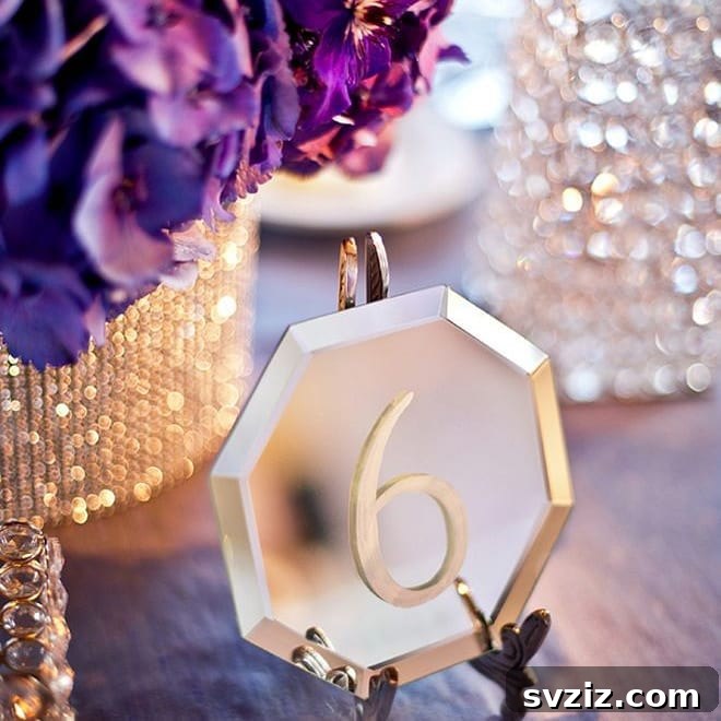 Engraved Geometric Elegance Wedding Table Numbers