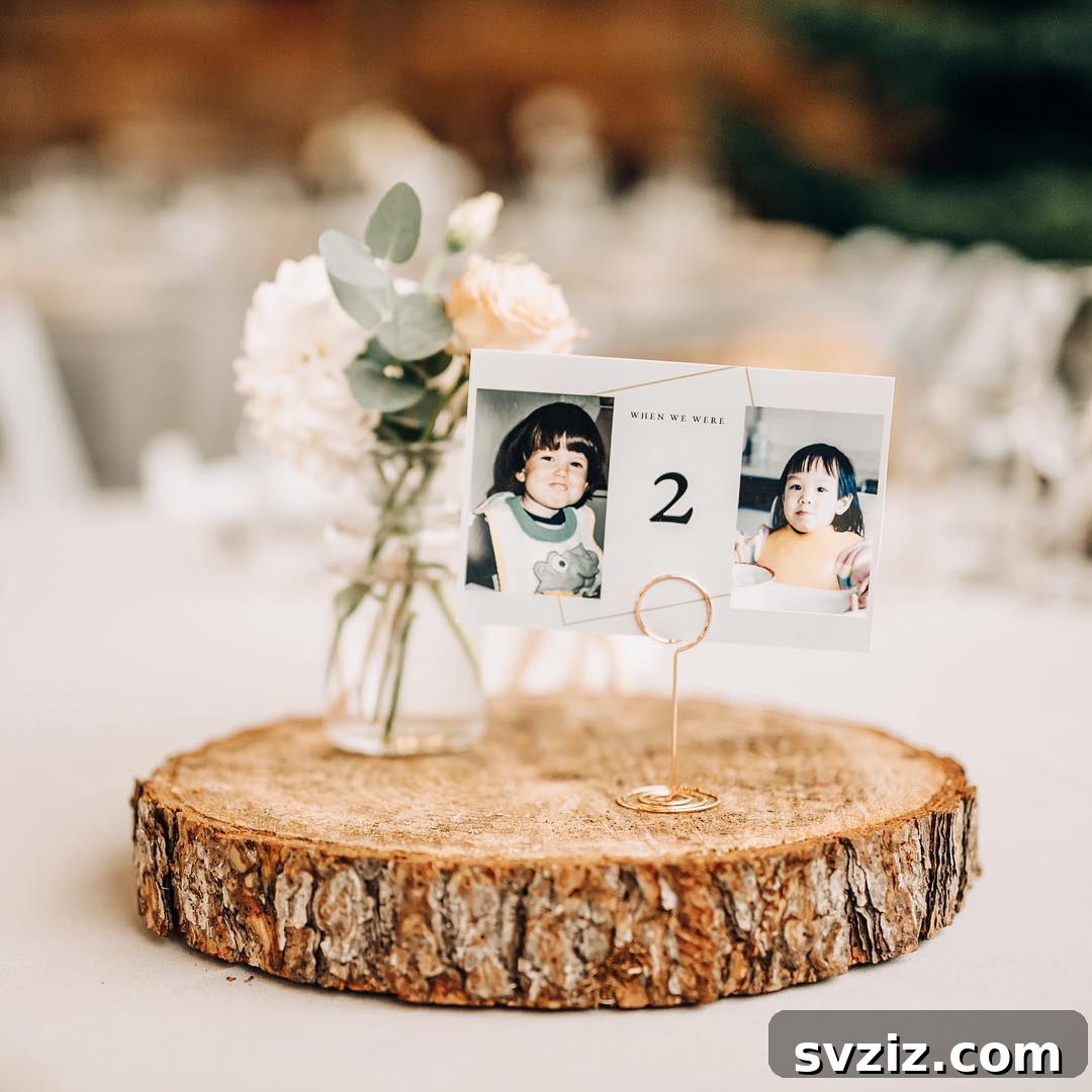Precious Childhood Memories Table Numbers with Couple's Photos