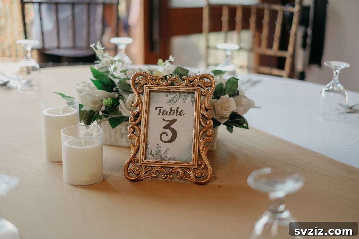 Ornate Baroque Frames for Dramatic Wedding Table Numbers